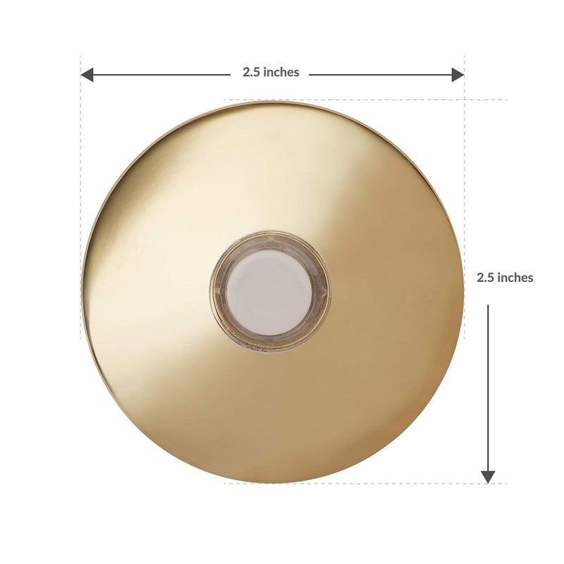 Newhouse Hardware BR5W Unlighted Doorbell Button, 1-Pack, Brass - Image 2